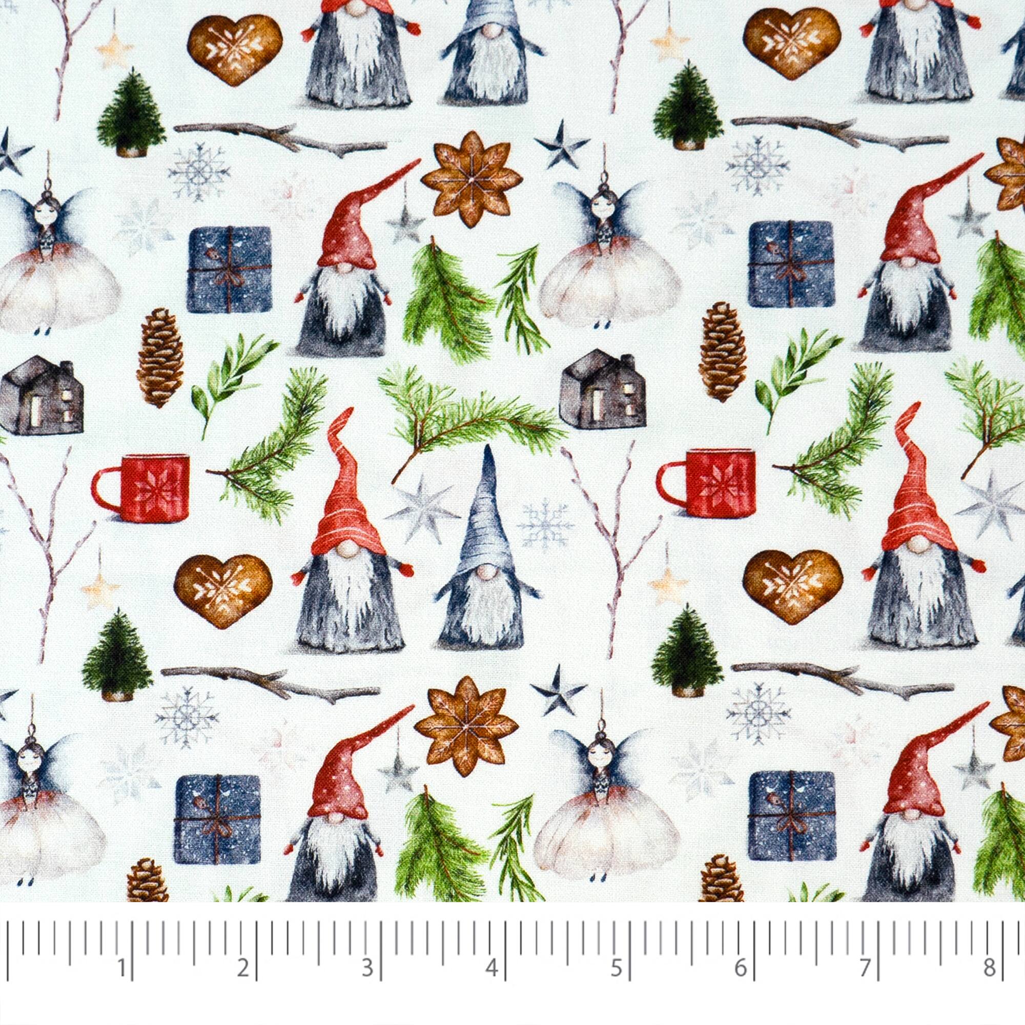 SINGER Scandinavian Christmas Print Ringspun Cotton Fabric Bundle